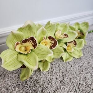 Vibrant Green Orchid Faux Floral Arrangement